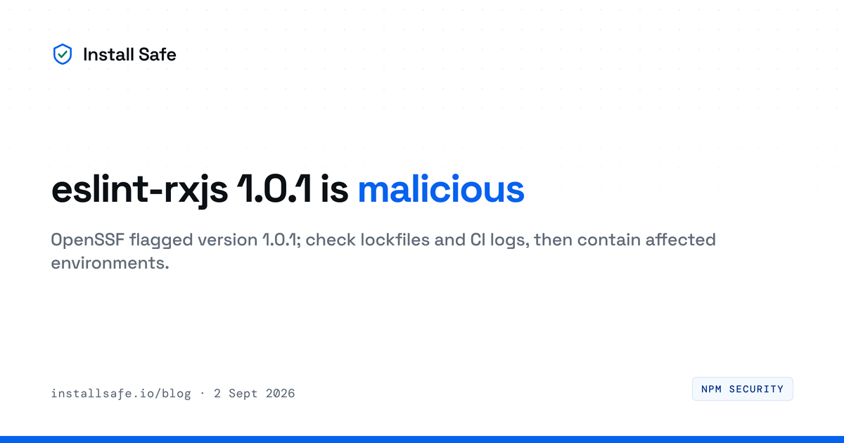 eslint-rxjs 1.0.1 is malicious