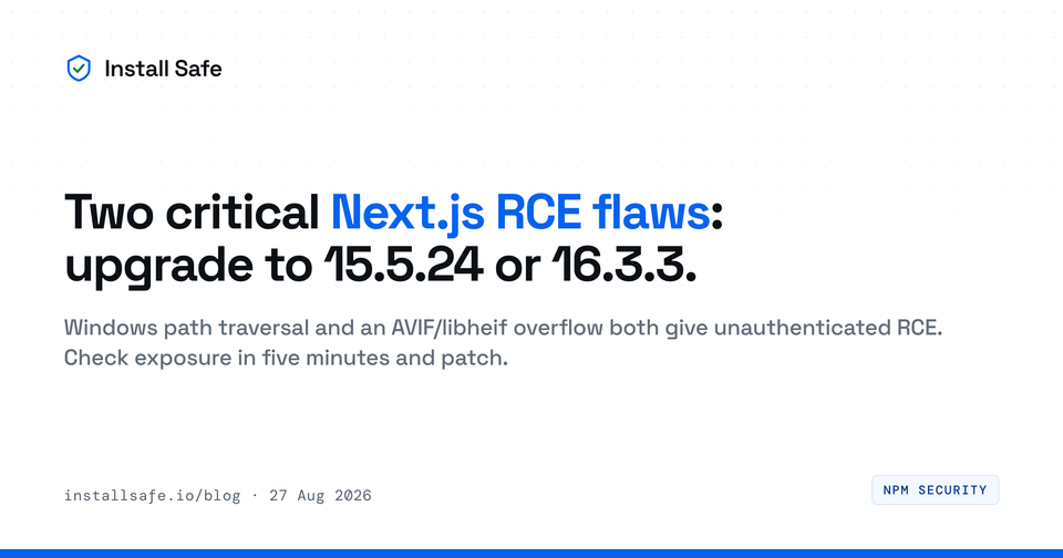 Critical Next.js RCE (CVE-2026-75604 + AVIF): upgrade now