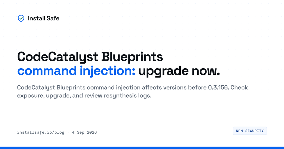 CodeCatalyst Blueprints Command Injection: Upgrade Now