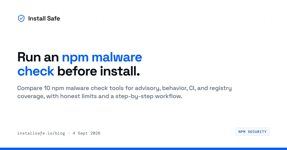 npm Vulnerability Scanner: 10 Malware Check Tools (2026)